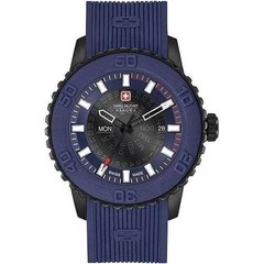 Часы наручные мужские Swiss Military-Hanowa 06-4281.27.003 кварцевые, синий каучуковый ремешок, Швейцария