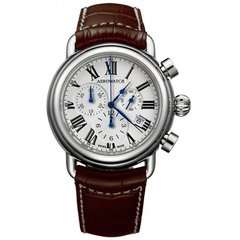 Годинник-хронографія наручні чоловічі Aerowatch 83939 AA07 кварцові, з датою, коричневий шкіряний ремінець