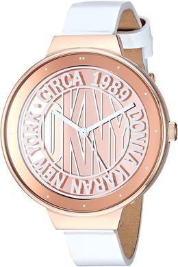 Часы наручные женские DKNY NY2802 кварцевые, белый ремешок из кожи, США