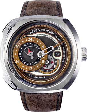 Часы наручные мужские SEVENFRIDAY SF-Q2/01, автоподзавод, Швейцария (дизайн напоминает двигатели пароходов)