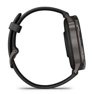 Смарт-годинник Garmin Venu 4 (45 мм) сланцевий із чорним силіконовим ремінцем