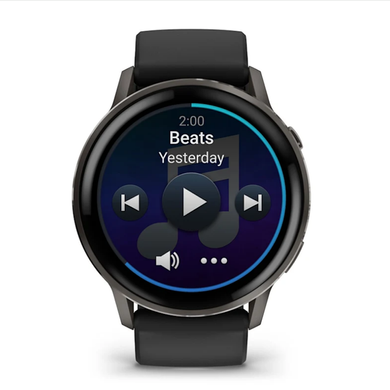 Смарт-годинник Garmin Venu 4 (45 мм) сланцевий із чорним силіконовим ремінцем