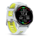 Смарт-годинник Garmin Forerunner 970 з титановим безелем, корпусом кольору білого каменю і біло-жовтим ремінцем