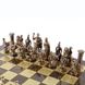 S11CBRO Manopoulos Greek Roman Period chess set with gold-bronze chessmen / Brown chessboard 44cm 5