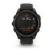 Смарт-годинник Garmin Fenix 8 &ndash; 47 мм, Solar Sapphire, титан з DLC-покриттям Carbon Gray та силіконовим ремінцем чорного/сірого кольору