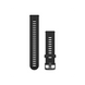 Ремешок Garmin для часов Forerunner 245/645/Vivoactive/Vivomove (20 мм) силиконовый черный с серой застежкой