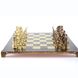 S11CBRO Manopoulos Greek Roman Period chess set with gold-bronze chessmen / Brown chessboard 44cm 2