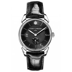 Часы наручные мужские Cuervo y Sobrinos 3191.1N135, черный матовый ремешок из кожи луизианского аллигатора