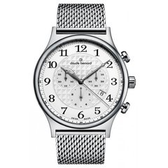 Часы наручные мужские Claude Bernard 10217 3 AR, кварцевый хронограф с датой, стальной браслет