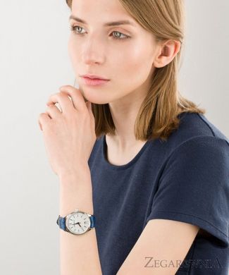 Годинники наручні жіночі Aerowatch 42980 AA02 кварцові з датою, синій шкіряний ремінець