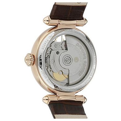 Часы наручные женские Claude Bernard 85022 37R BRPR, автоматика с отрытым балансом, коричневый кожаный ремешок