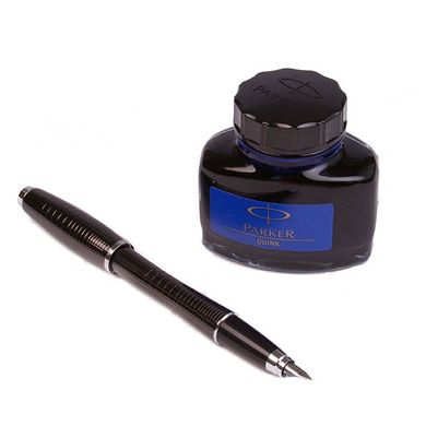 Набір ручок Parker Urban Premium Ebony Metal Chiselled FP F + чорнило в подар.уп. PXMAS14 21 212Чb14