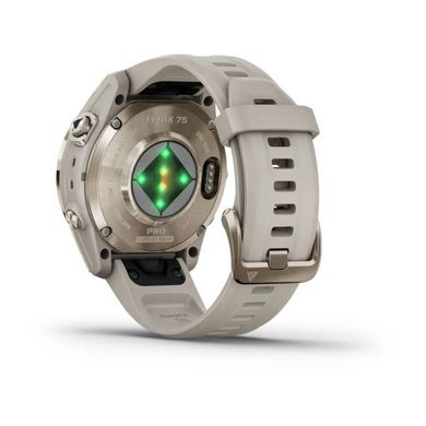 Смарт-часы Garmin Fenix 7S Pro - Sapphire Solar Edition - нежно-золотистые со светло-песочным ремешком