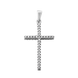 Серебряный крестик тоненький с камнями маленький 1