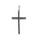 Срібний хрестик тоненький з камінням маленький 2
