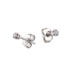 Срібні сережки пусети промінчик з фіанітами