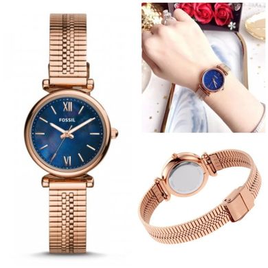 Часы наручные женские FOSSIL ES4693 кварцевые, на браслете, цвет розового золота, США