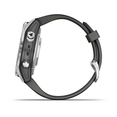 Смарт-часы Garmin Fenix 7S Pro - Solar Edition - серебристые с графитовым ремешком