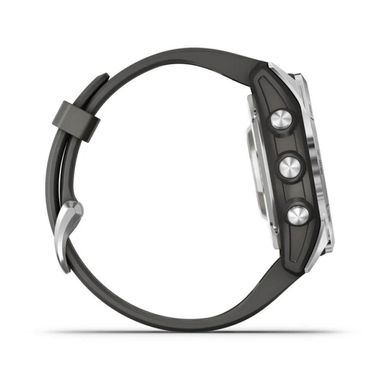 Смарт-часы Garmin Fenix 7S Pro - Solar Edition - серебристые с графитовым ремешком