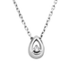 Колье серебряное минималистическое Капелька с камешком на маленькой цепочкой 1