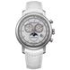 Часы-хронограф наручные мужские Aerowatch 84936 AA04, кварц, с датой, фазой Луны, тахиметром и белым ремешком 1