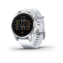 Смарт-годинник Garmin Epix Pro (Gen 2) - Standard Edition 42 mm - сріблястий з ремінцем кольору молочного кварцу