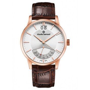 Часы наручные мужские Claude Bernard 41001 37R AIR, кварц, с большой датой и ретроградным днем недели