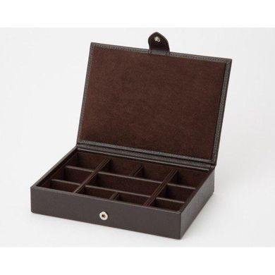Скринька для краваток і запонок Wolf з шкіри серії Blake коричнева (Великобританія)