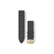 Ремешок Garmin для Venu Sq/Forerunner 245/645/Vivoactive 3/Vivomove (20 мм), черная тисненая кожа с золотистой застежкой
