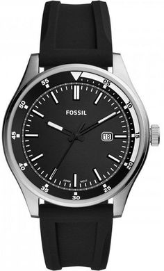 Часы наручные мужские FOSSIL FS5535 кварцевые, каучуковый ремешок, черные, США