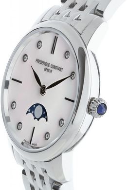 Часы наручные женские с бриллиантами FREDERIQUE CONSTANT SLIMLINE LADIES MOONPHASE FC-206MPWD1S6B