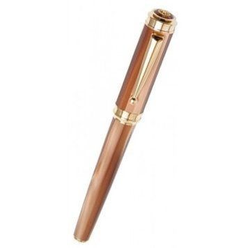 CA 013-18 FP brown resin 18K gold nib gold plated details Пір'яна Ручка Signum