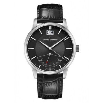 Часы наручные мужские Claude Bernard 41001 3 NIN, кварц, большая дата и день недели, ремень из кожи