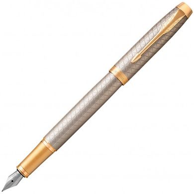 Ручка перова Parker IM 17 Premium Warm Silver GT FP F 24 111 з алюмінію з позолотою