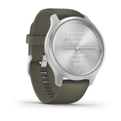 Смарт-годинник Garmin Vivomove Style сріблястий з ремінцем кольору "зелена трава"