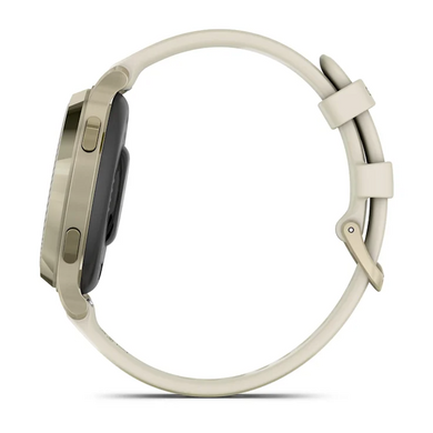 Смарт-часы Garmin Lily 2 Active в цвете лунное золото с силиконовым ремешком цвета слоновой кости