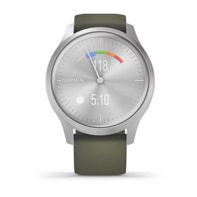 Смарт-годинник Garmin Vivomove Style сріблястий з ремінцем кольору "зелена трава"