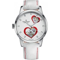 Часы наручные женские Claude Bernard 85018 3 BPRON, автоматика с открытым "сердцем", заводная головка слева