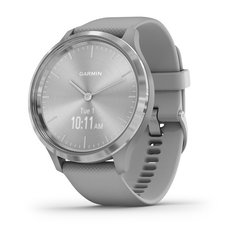 Смарт-годинник Garmin Vivomove 3 зі сріблястим сталевим безелем, сірим корпусом та ремінцем