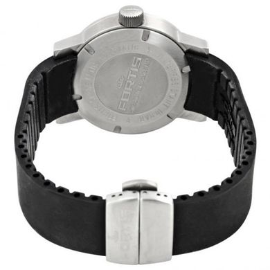 Швейцарские часы наручные мужские FORTIS 623.10.38 Si.01 на черном каучуковом ремешке, механика/автоподзавод