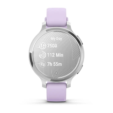 Смарт-часы Garmin Lily 2 Active серебристые с силиконовым ремешком цвета фиолетовый жасмин