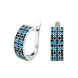 Серебряное кольцо узкий орнамент голубые мальвы на черном 16 1