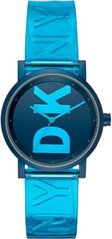 Часы наручные женские DKNY NY2810 кварцевые, синие, каучуковый ремешок