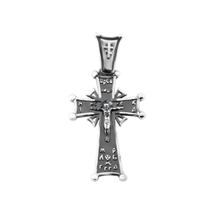 Крестик серебряный религиозный с чернением