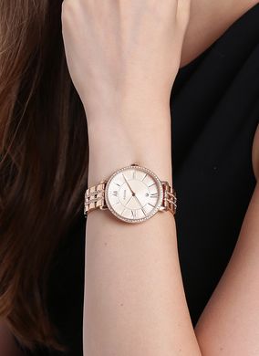 Часы наручные женские FOSSIL ES3546 кварцевые, с фианитами, цвет розового золота, США