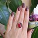 Серебряное кольцо с крупным камнем 15.5