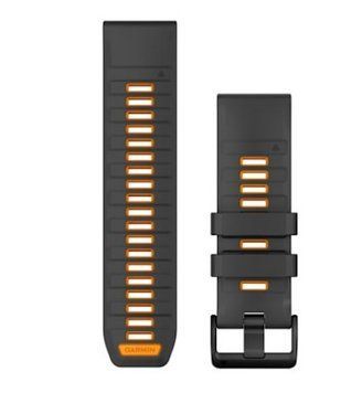 Ремінець Garmin QuickFit 26 Graphite/Spark Orange, темно-сірий/помаранчевий для Fenix, Tactix, Quatix, D2, Foretrex