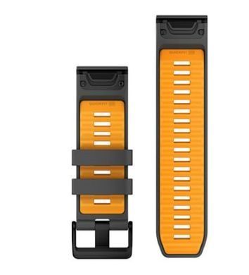 Ремінець Garmin QuickFit 26 Graphite/Spark Orange, темно-сірий/помаранчевий для Fenix, Tactix, Quatix, D2, Foretrex