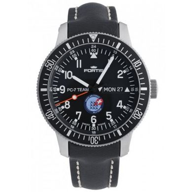 Швейцарские часы наручные мужские FORTIS 647.10.91 L.01 на ремешке из кожи теленка, механика/автоподзавод