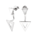 Срібні сережки набірні два трикутника без каменів 1